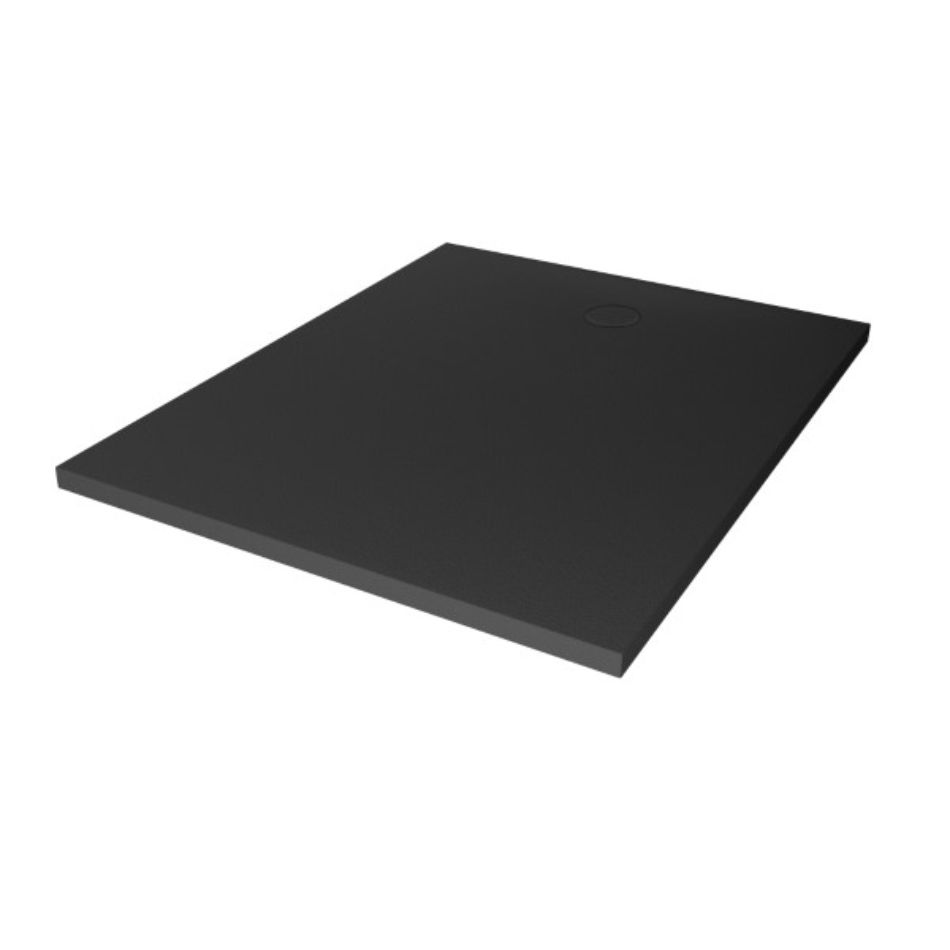 New Trendy Nex Brodzik Konglomeratowy Prostokątny 110x80x3,5 Antracyt Struktura (B-0506)
